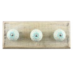 Sage Green Etched Ceramic Wooden Hook Online