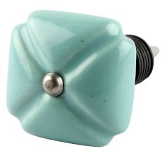 Solid Sage Green Square Ceramic Wine Stopper