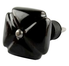Solid Black Square Ceramic Wine Stopper