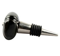 Solid Black Square Ceramic Wine Stopper
