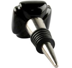 Solid Black Square Ceramic Wine Stopper