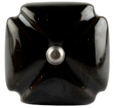 Solid Black Square Ceramic Wine Stopper