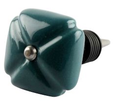 Solid Forest Green Square Ceramic Wine Stopper