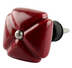 Solid Cherry Square Ceramic Wine Stopper