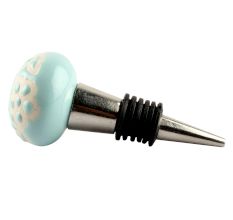 Sage Green Etched Ceramic Wine Stopper 