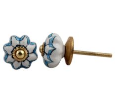 Blue Medium Dahlia Knob