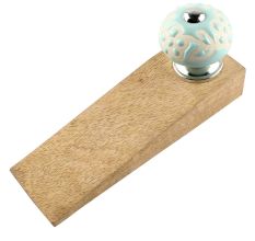 Sage Green Etched Ceramic Door Stopper