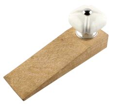 Solid White Square Ceramic Door Stopper