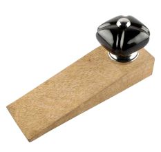 Solid Black Square Ceramic Door Stopper