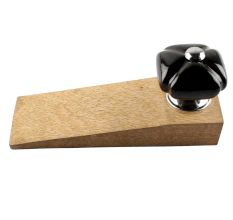 Solid Black Square Ceramic Door Stopper