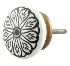 Black Daisy Flat Knob