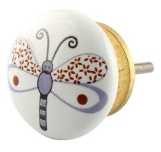 White Base Bee Ceramic Flat Dresser Knob Online