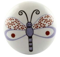 White Base Bee Ceramic Flat Dresser Knob Online