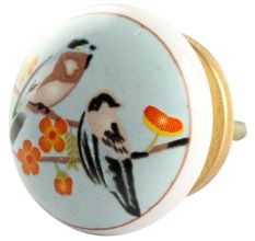 Multicolor Bird Ceramic Flat Drawer Knob Online