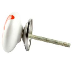 Red Butterfly Ceramic Wardrobe Knob