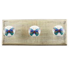 Multicolor Butterfly Ceramic Wooden Hook