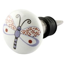 White Base Bee Ceramic Wine Stopper