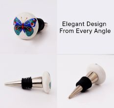 Multicolor Butterfly Ceramic Wine Stopper Online