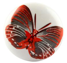 Dark Red Butterfly Ceramic Wine Stopper