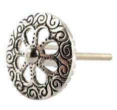Silve Wheel Flower Drawre Knob in Aluminium