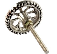 Silve Wheel Flower Drawre Knob in Aluminium