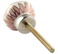 Pink Hexagon Small Ceramic Cabinet Knob