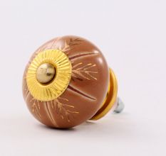 Golden Leaf Ceramic Floral Drawer Knob Online