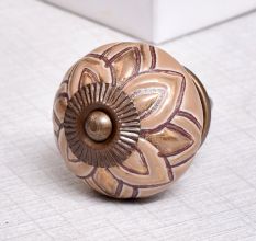 Golden Flower Ceramic Dresser Knob