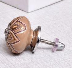 Golden Flower Ceramic Dresser Knob