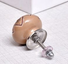 Golden Flower Ceramic Dresser Knob