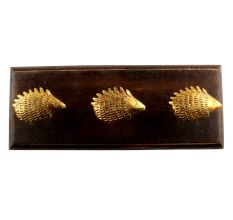 Golden Hedgehog Aluminium Wooden Hook