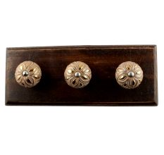 Golden Leaf Ceramic Floral Wooden Hook