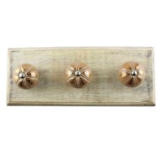 Golden Flower Ceramic Wooden Hook