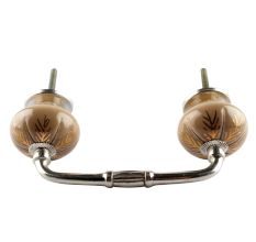 Golden Leaf Ceramic Floral Bridge Handle