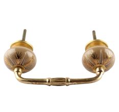 Golden Leaf Ceramic Floral Bridge Handle