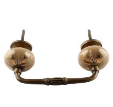 Golden Leaf Ceramic Floral Bridge Handle