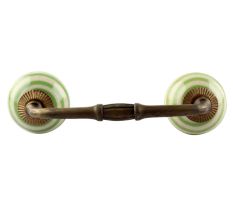 Pea Green Striped Ceramic Bridge Handles