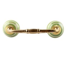 Pea Green Striped Ceramic Bridge Handles