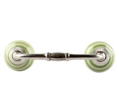 Pea Green Striped Ceramic Bridge Handles