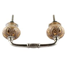 Golden Flower Ceramic Bridge Handle