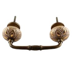 Golden Flower Ceramic Bridge Handle
