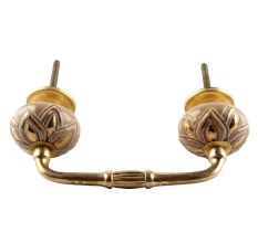 Golden Flower Ceramic Bridge Handle