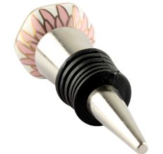 Pink Hexagon Small Ceramic Wine Stopper