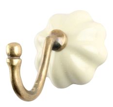 Cream Melon Shape Ceramic Wall Hook Online
