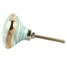 Square Ceramic Cabinet Knob in Sage Green