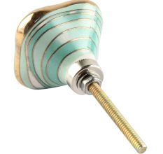 Square Ceramic Cabinet Knob in Sage Green