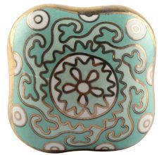 Square Ceramic Cabinet Knob in Sage Green
