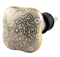 Light Grey Square Ceramic Wine Stopper