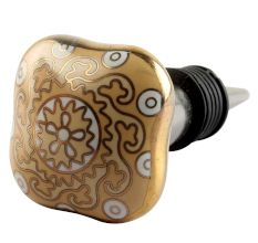 Mustard Square Ceramic Wine Stopper