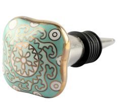 Sage Green Square Ceramic Wine Stopper Online